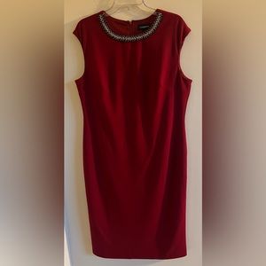Liz Claiborne Jewel/Beaded Neckline Sleeveless Dress, Fully Lined, Size 16